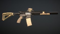 Low-Poly L119A2 Carbine m4, carbine, ar-15, 556x45, l119a2, uksf