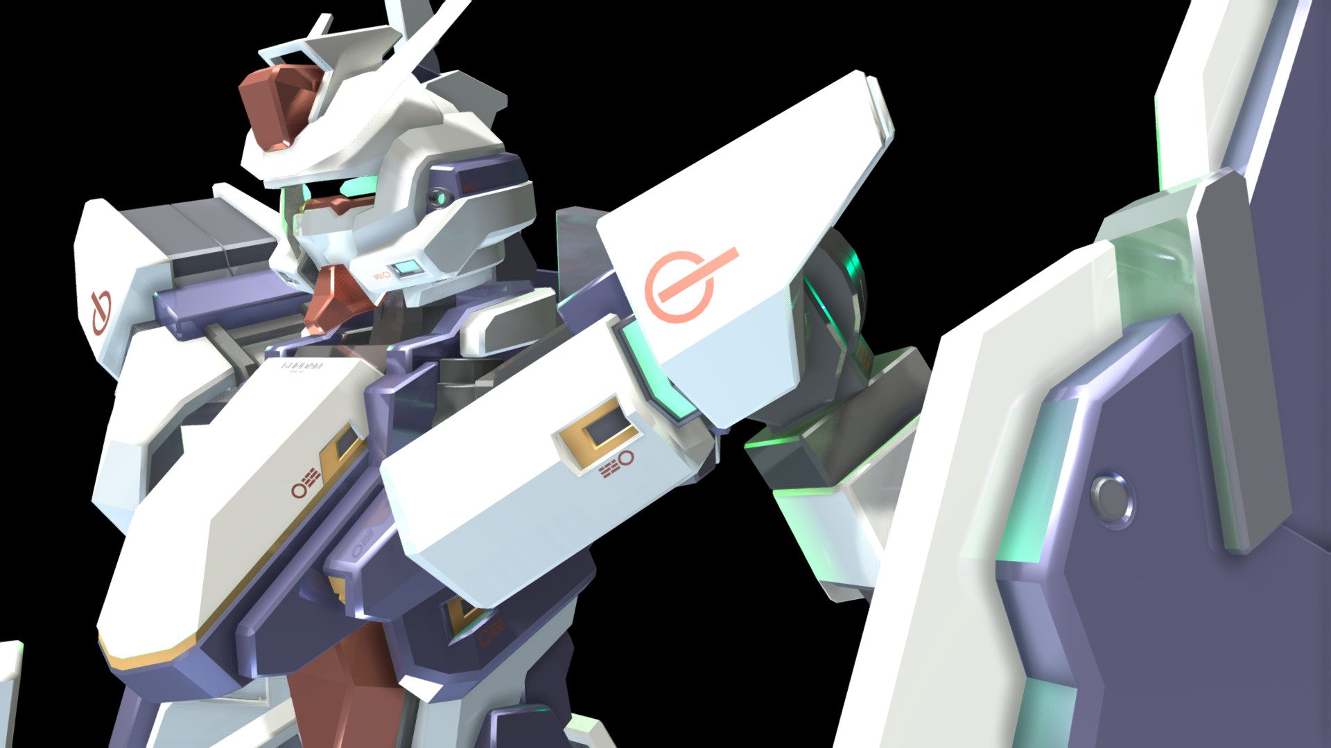 The fifth of twelve experimental weapons known as Gundams, the Durandal serves as the base for future mobile suits produced by the Commonwealth Space Forces. It was originally designed as a testbed, capable of equipping a variety of parts for testing purposes. Its weapons and equipment are built around the use of photons. After testing, it's decomissioned and stored for future study at the Commonwealth Cold Storage Facility on Ceres. It later returns to active service during an assault on the Ceres facility, engaging in various battles throughout the rest of the war.

The Durandal is shown with standard deployment gear; a hard light, or &ldquo;ether