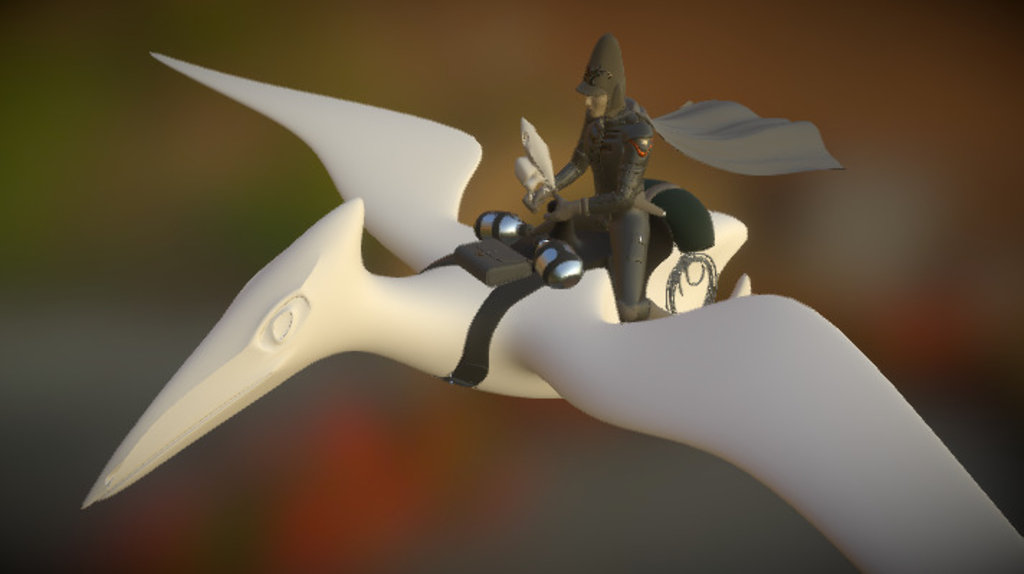 Moebius' Arzach | Fan-art model.

Old piece modeled with Wings 3D. 
Human body imported from an early beta of Makehuman and dressed in Wings 3D. I'm working on the UV maps and a better background to finish it properly.

Stoé orkéo! - Arzach! - 3D model by Matteo Bignozzi (@desert-b) 3d model