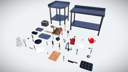 Kitchen Assets Pack food, prop, cuisine, pack, realistic, models, kitchen, real, bundle, props-assets, asset, house, noai