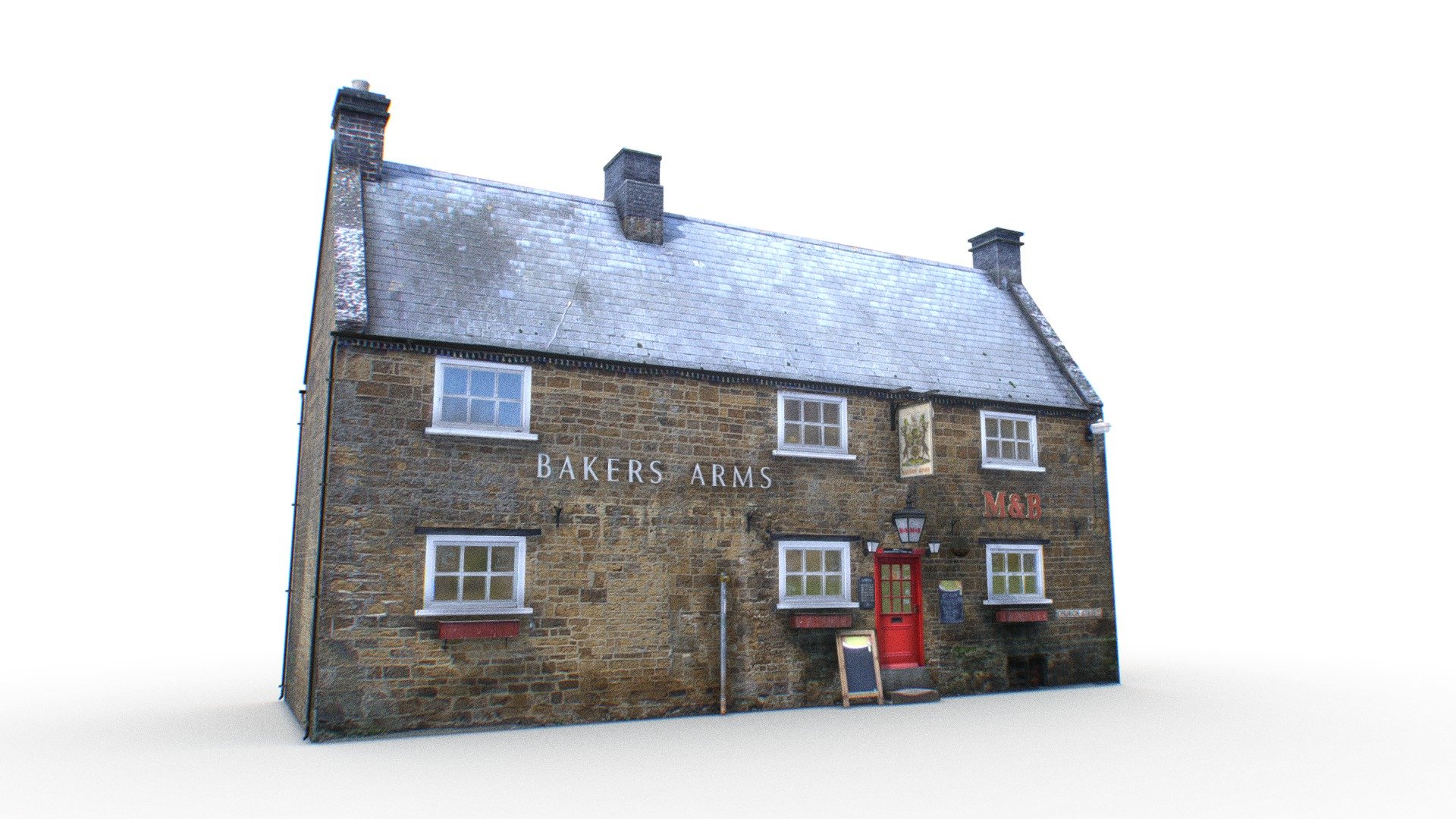 Old English Pub Building Photorealistic 3d Lowpoly Model - Old English Pub - Buy Royalty Free 3D model by Omni Studio 3D (@omny3d) 3d model