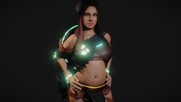 Female Botanist videogame, ninja, women, samurai, cyber, cyberpunk, woman, girl, female