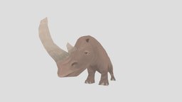 handpainted lowpoly rhino rhino, legue, waw, handpainted
