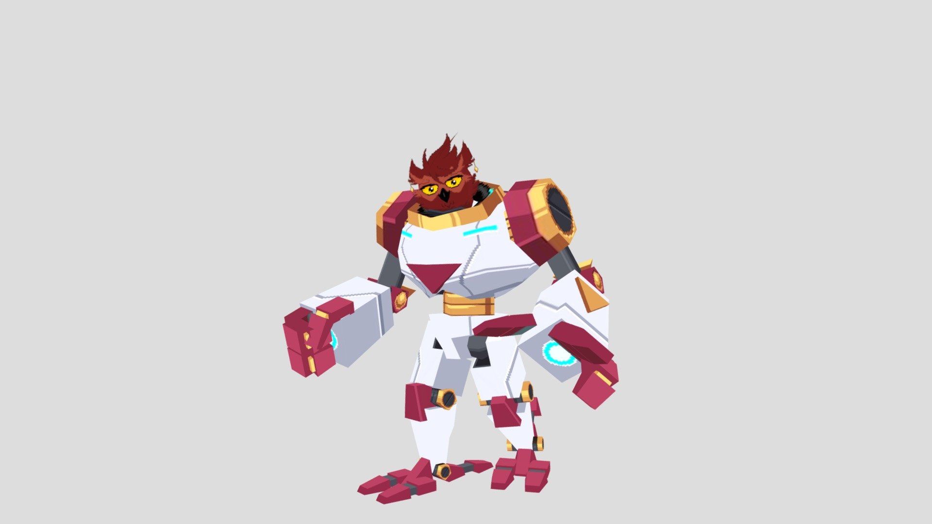 Just a robot suit I made for fun for my Owl Character - Owl-Mech - 3D model by voxid 3d model