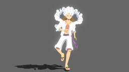 Luffy Gear 5 _ Animation monkey, d, one, 5, figure, action, piece, jump, manga, luffy, vrchat, shonen, character, 3d, model, animation, anime, gear, onepiece, gear5
