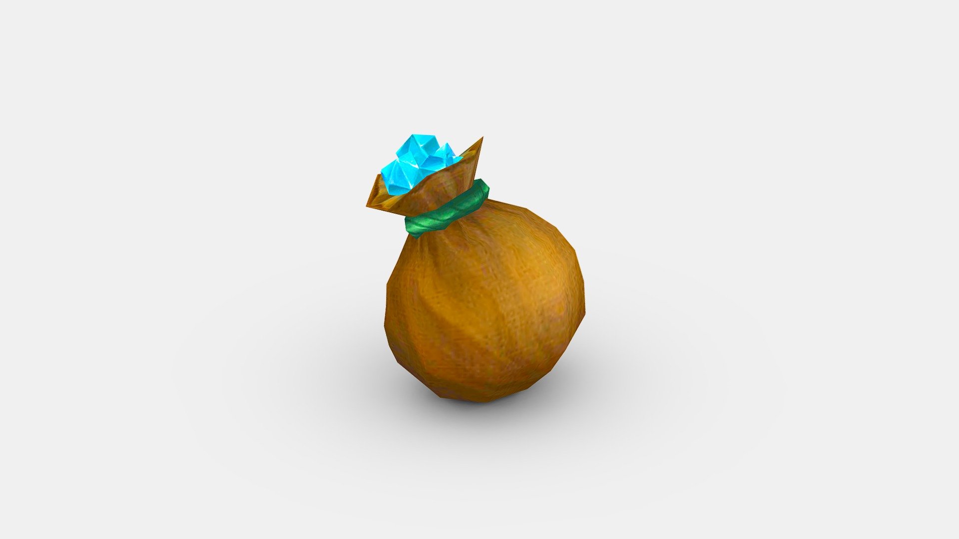 Cartoon blue crystal money bag - Cartoon blue crystal money bag - Buy Royalty Free 3D model by ler_cartoon (@lerrrrr) 3d model
