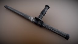 Police Baton police, melee, equipment, baton, tool, riot, substancepainter, substance, weapon