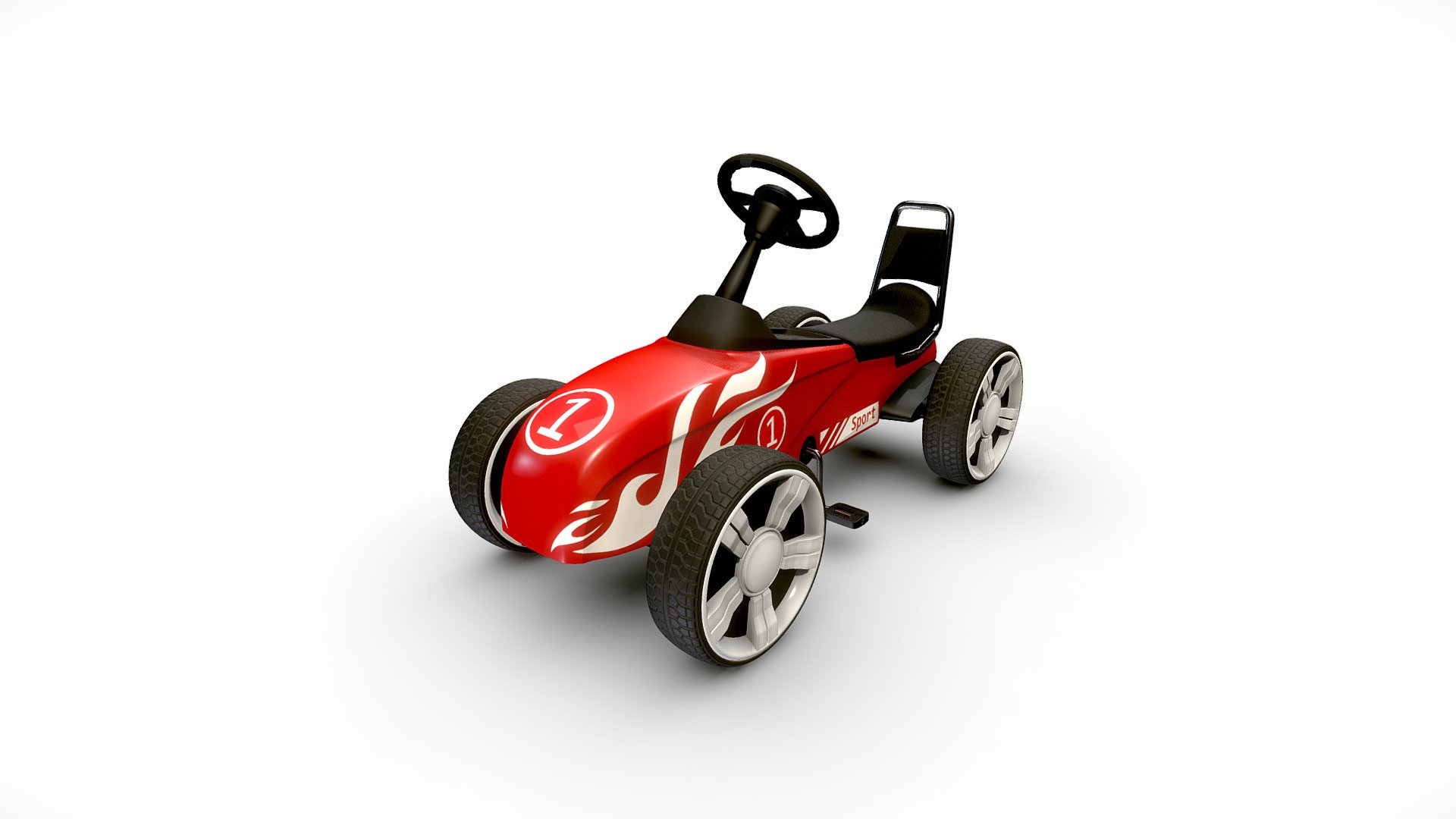 Materials




PBR metalness material (base colour, metallic, roughness, normal OpenGL)

UV




Mix-overlapping UV's (Wheels)

Textures included

4096x4096

Files




Blender 3.3.1

FBX

glTF

Obj

PNG

Additional info




114k Poly

Render - Cycles

Unit setup - Meters

Single step chamfers with weighted normals applied

Demo scene not included

** Click on the image for more renders**



 - Kids Sport Car - Pedal - Buy Royalty Free 3D model by Warkarma 3d model
