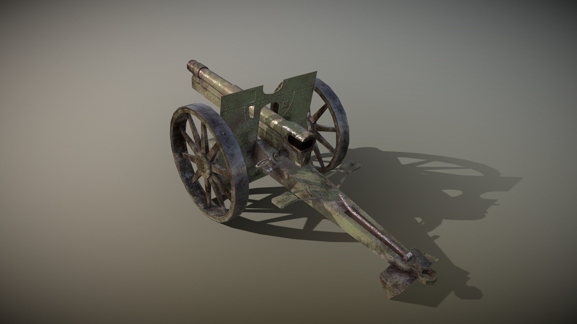 WWI canon - FK96 - 3D model by Ashkelon 3d model