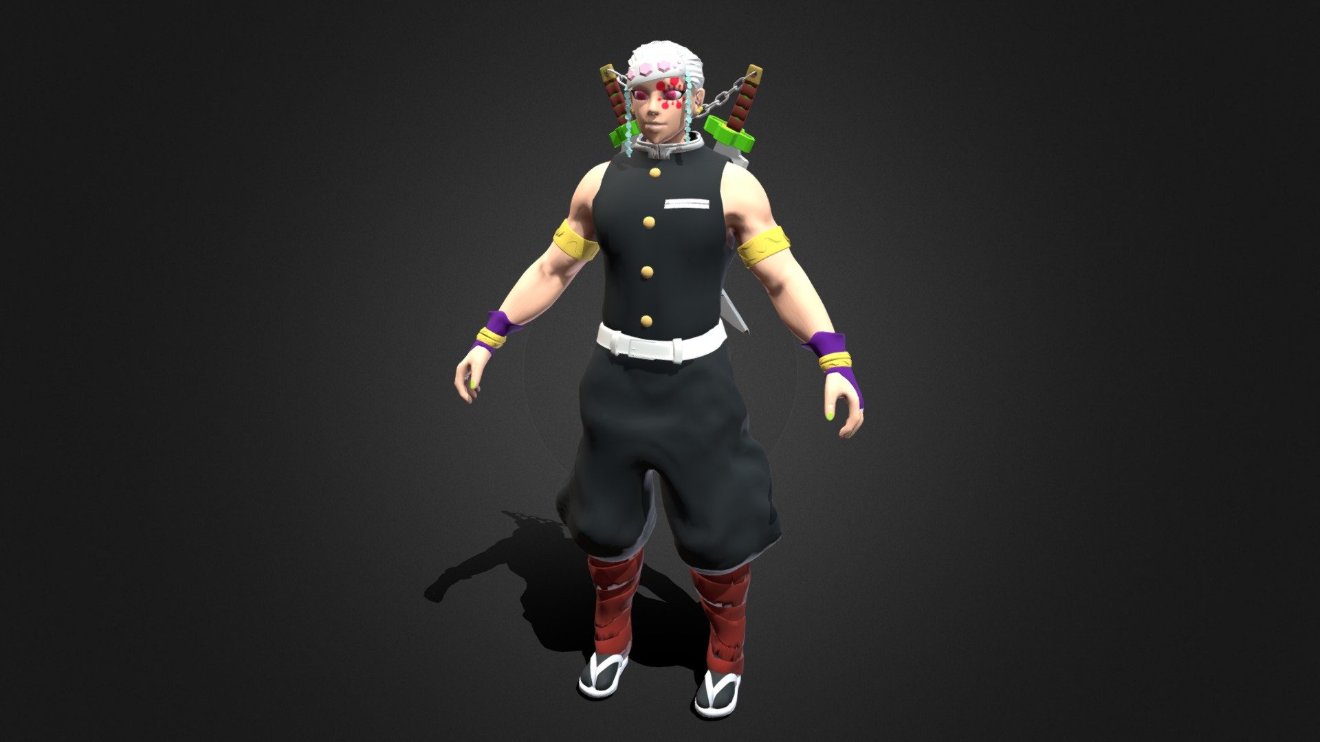 The flashy and flamboyant sound hashira.
Entertainment District Arc - Tengen Uzui - Sound Hashira (Demon Slayer) - Buy Royalty Free 3D model by nohero (@nohero.) 3d model