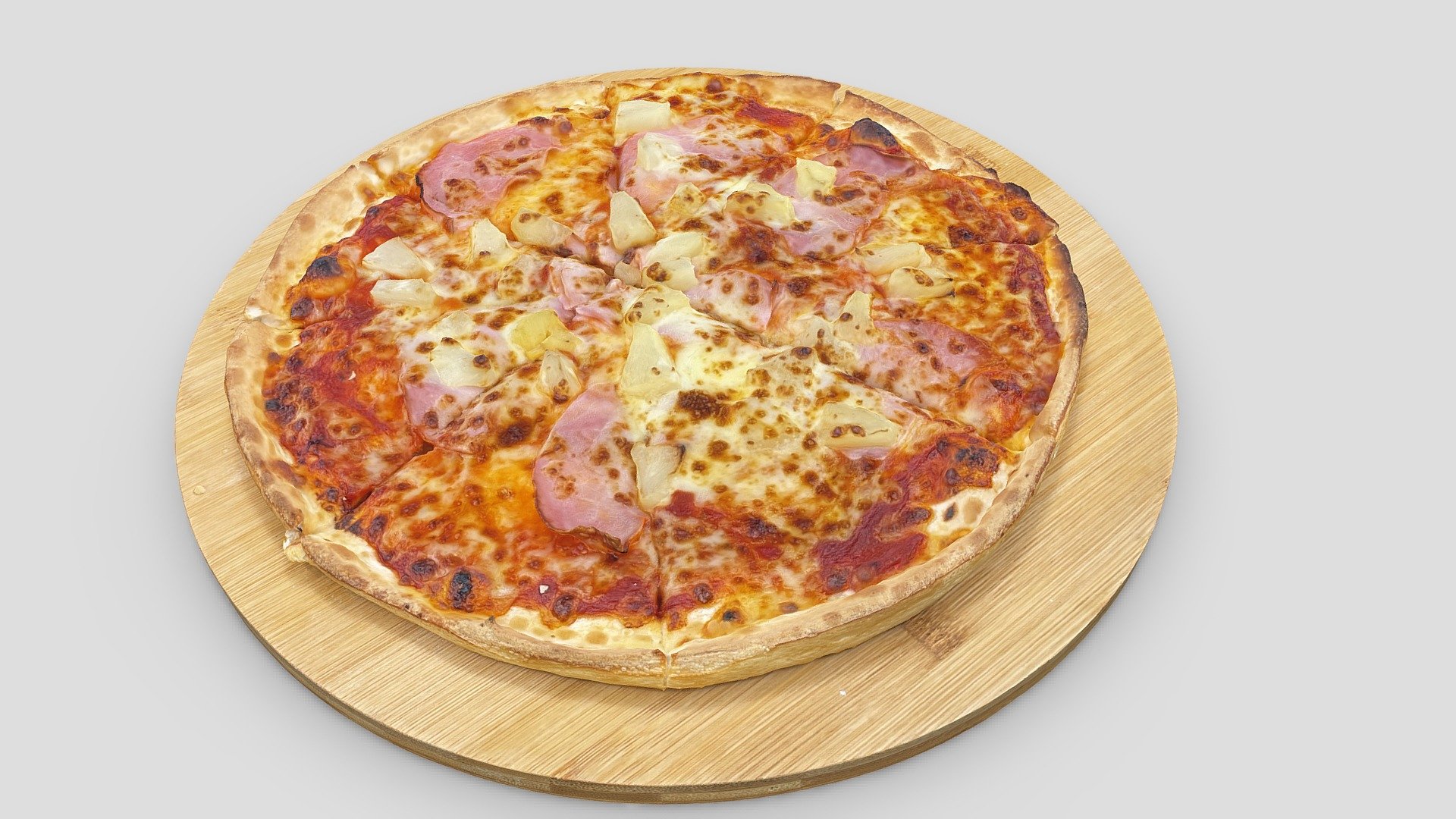 Simple Hawaiian pizza: tomatoes, pineapple, ham, cheese. This pizza was baked on a tray, so the edges are sharper.

more info:




View my Metaverse/AR/VR recipes on. Zoltanfood

Support me on. Patreon

Find me on. Opensea

3D High Quality scan including file types (glb,obj) in resolution (approx.) 




3k poly in 2k texture

50k poly in 2k texture

50k poly in 4k texture

200k poly in 4k texture

works on webAR and  with Augmented Reality applications.