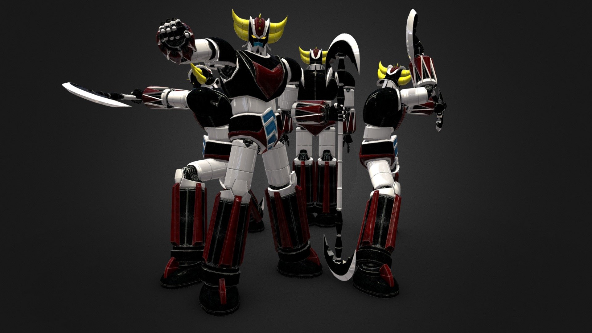 Introducing our highly detailed and fully articulated 3D model of the iconic robot Goldrake. With movable joints and intricate design, this model is perfect for collectors and fans alike. Bring your favorite hero to life with this stunning representation of Grendizer Goldrake Goldorak.