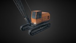 Crane On Tracks tracks, track, caterpillar, crane, cranetrack, game, pbr, lowpoly