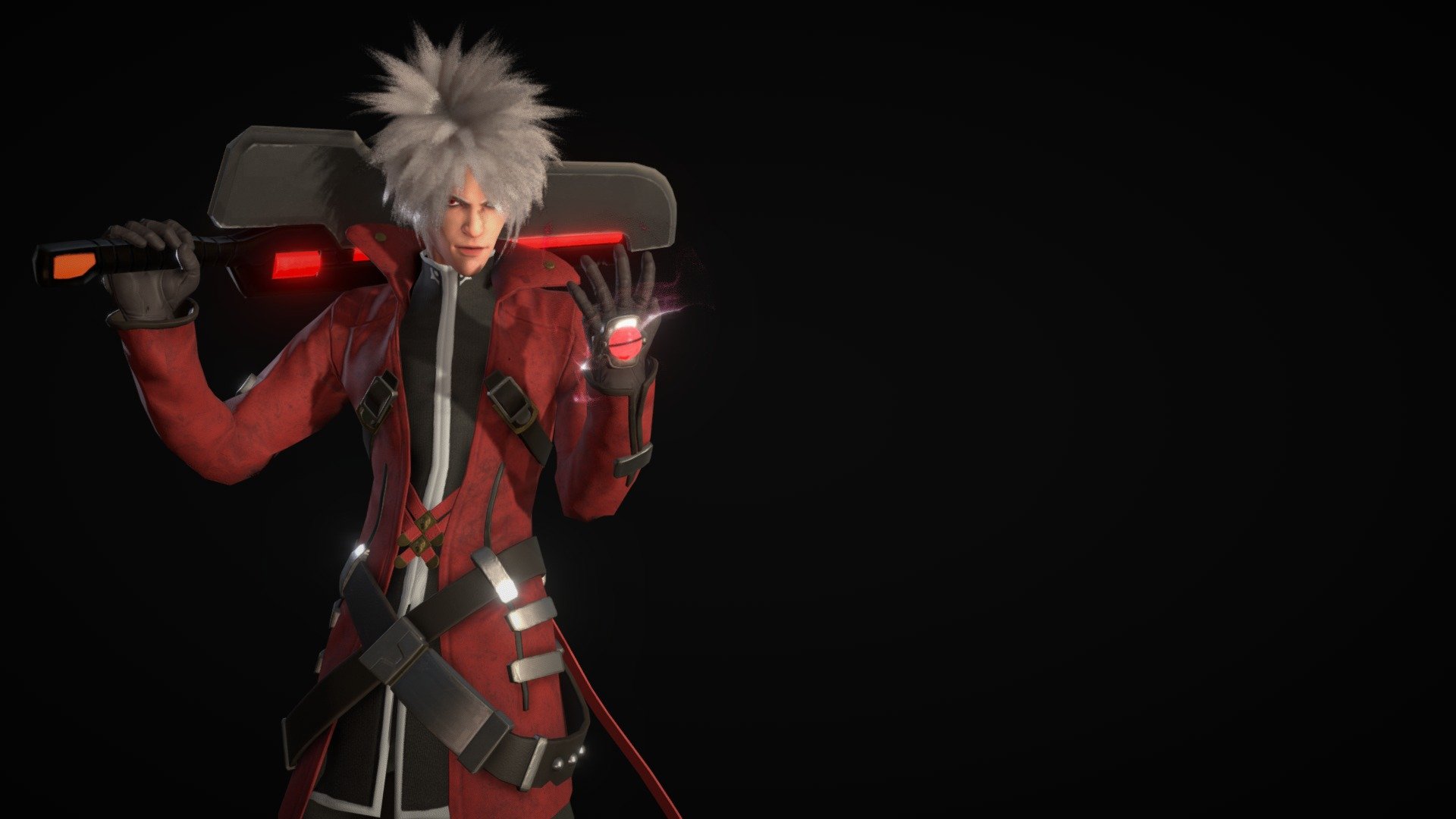 This is a character based on arcade fighting game Blazblue.Ragna the Bloodedge