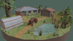 DAE Diorama Retake - Small Farm dae, farmhouse, diorama, farm, asignment, retake3d1, daehowest2022-2023, noai