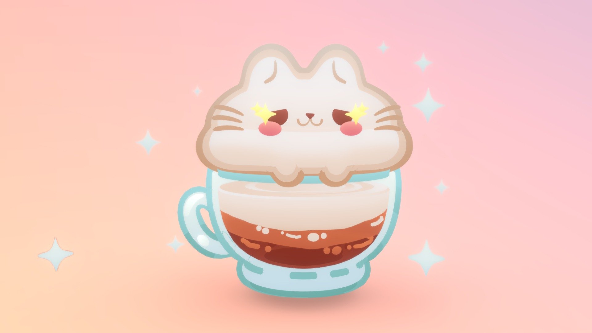 cute unlit  coffee catpuccino

Textured with gradient atlas

Like a few of my other assets in the same style, it uses a single texture diffuse map and is mapped using only color gradients. 
All gradient textures can be extended and combined to a large atlas.

There are more assets in this style to add to your game scene or environment. Check out my sale.