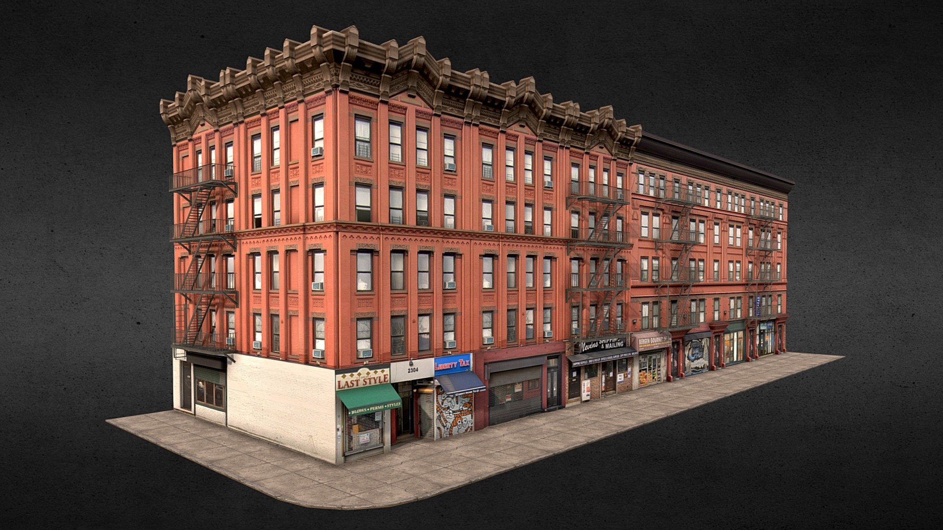 2302 Adam Clayton Powell Jr Blvd.

Two realistic NYC Buildings with stores.