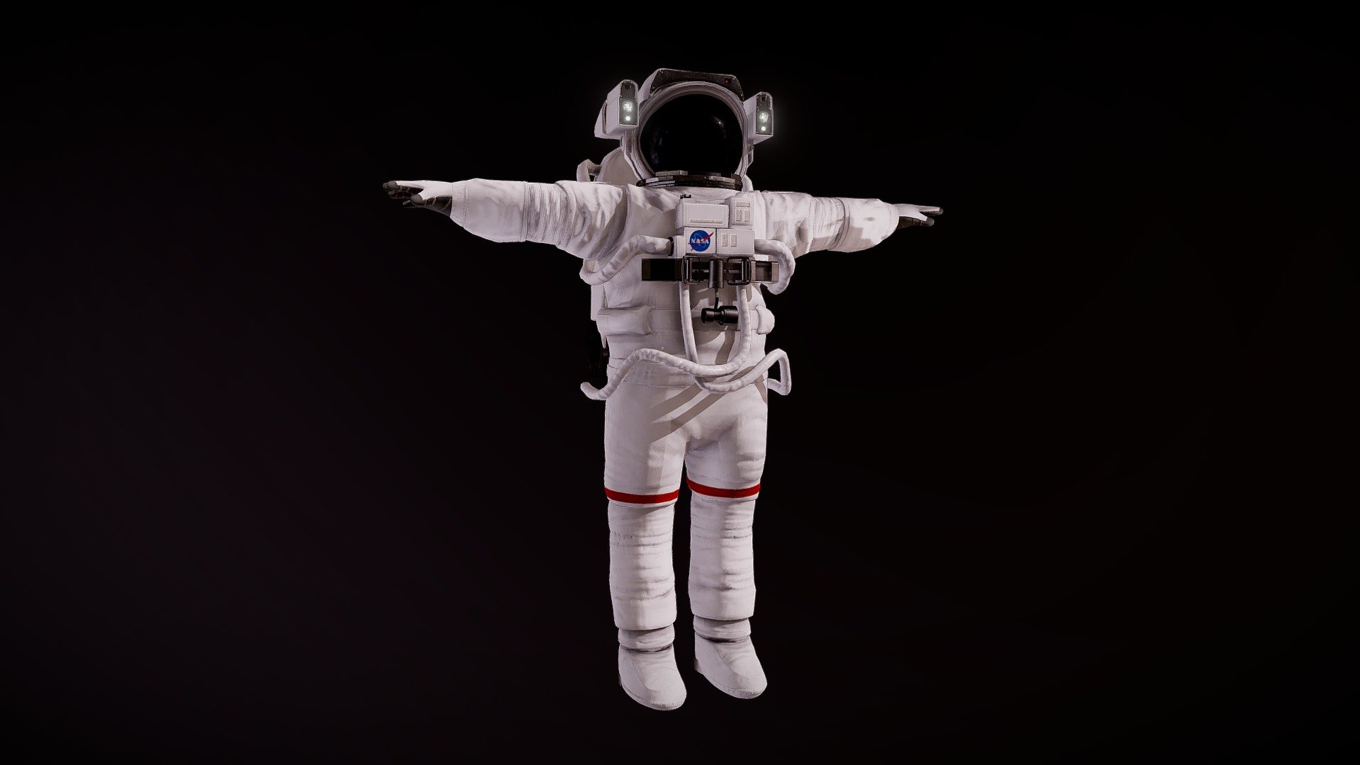 High quality 3D model of a NASA astronaut.

Rigged to work and animate with humanoid systems such as Mixamo and Mecanim (Animations are not included in this pack)

4 sets of 4096x4096 textures, each has Albedo, Normal, Metallic, AO and Emission where needed