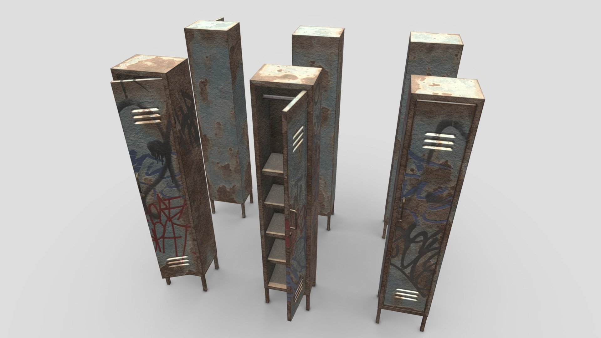 This set is suitable for filling any game, any visualizations. Modular sections are easy to piece together in a variety of combinations. It's readily available to import in Unity3D and Ue4. Very easy to modify. All materials and textures included. The texture is made in substance painter.

Textures:

2048x2048 PBR, png  (2 versions, with and without graffiti)