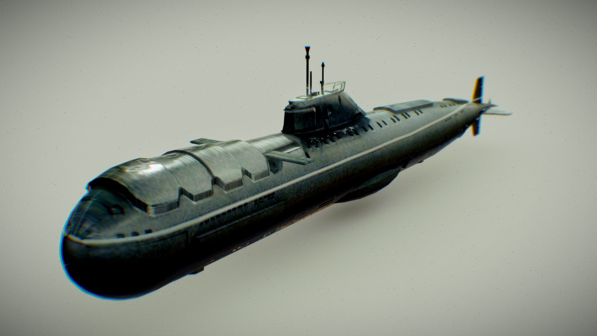 K-222 was the only ship of the Project 661 Anchar class was a Soviet Navy nuclear-powered cruise-missile submarine built during the Cold War. Originally named K-18, the submarine was renamed K-162 while still under construction in 1965, and then K-222 in 1978.

Hope you guy enjoy this lowpoly model.  You can use it however you want and for whatever you need. Let me know in the comments if you enjoy it or if you have any ideas for the next model I should make.