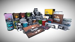 Foods, meals, eating 2K NOT photon scan drink, food, carton, chips, trash, cans, vr, eating, garbage, bank, beverage, eat, box, meals, rubbish, bottles, packet, game, lowpoly