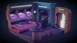 Sci-Fi Room scene, room, bed, bedroom, scenery, arquitecture, gamedev, props, kitchen, marmoset, lifestyle, blender3dmodel, emissive, game-model, room-low-poly, scifimodels, lifescience, substancepainter, substance, cartoon, blender, blender3d, gameart, scifi, sci-fi, gameasset, technology, stylized