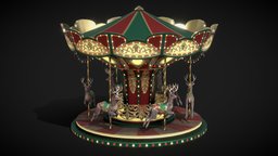 Christmas Carousel - Animated low poly model xmas, deer, christmas, park, holiday, rudolph, reindeer, carousel, carnival, playground-equipment, merry-go-round, amusement-park, christmastime, low-poly, lowpoly, gameasset, animation, decoration, gameready, christmas-decoration, christmas-decorations, holiday-decorations, winterwonderland, noai, christmasreindeer, christmascarousel, holidaycarousel, animatedcarousel, christmasrudolph