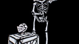 Skeleton Scene crate, armor, skeleton, blender3d, gameready