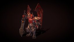 Demon armor, demon, bat, devil, videogame, demonic, wings, hell, real-time, unreal-engine, ue4, axel, maya, sketchup, pbr, lowpoly, skull, creature, animation, sword, monster, fantasy, video, evil