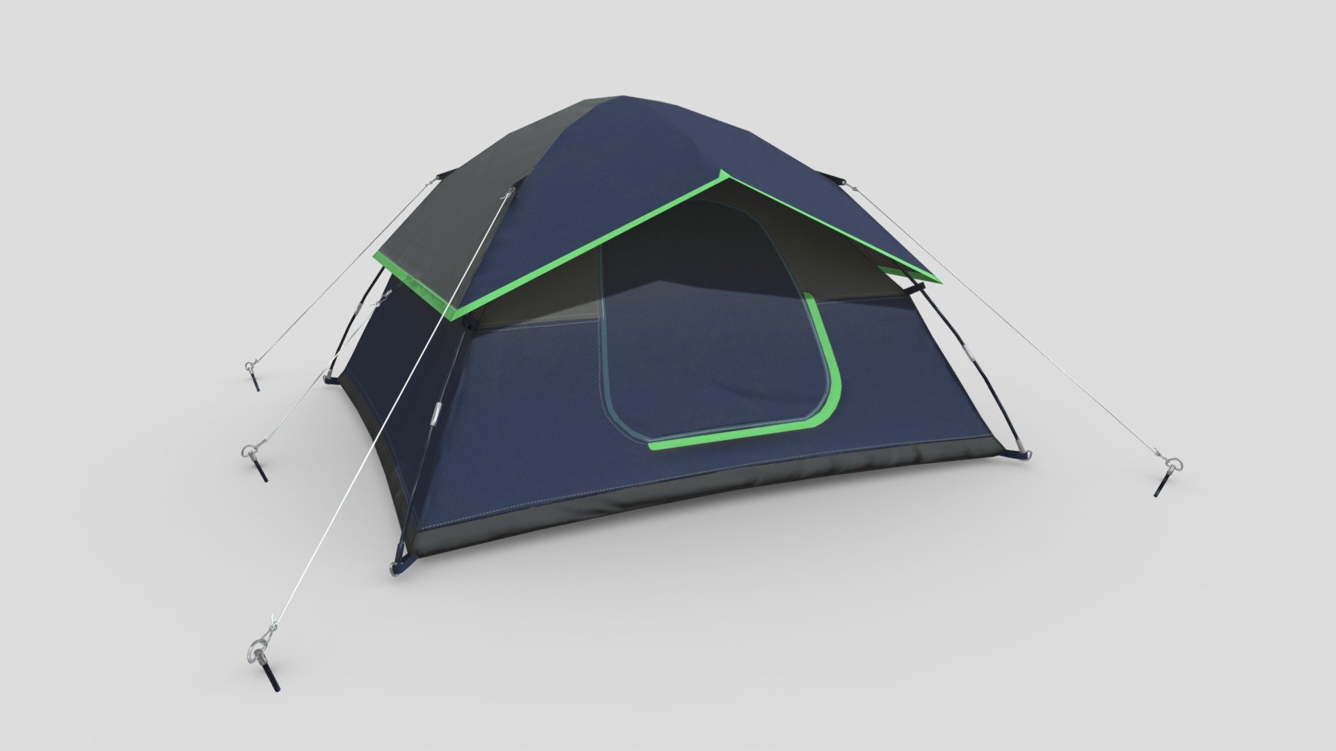 Camping Tent 3D Model by ChakkitPP.\n\n\n\n\nThis model was developed in Blender 2.90.1\n\nUnwrapped Non-overlapping and UV Mapping\n\nBeveled Smooth Edges, No Subdivision modifier.\n\n\nNo Plugins used.\n\n\n\n\nHigh Quality 3D Model.\n\n\n\nHigh Resolution Textures.\n\nPolygons 13329 / Vertices 13918\n\nTextures Detail :\n\n\n\n\n2K PBR textures : Base Color / Height / Metallic / Normal / Roughness / AO\n\nFile Includes : \n\n\n\n\nfbx, obj / mtl, blend\n