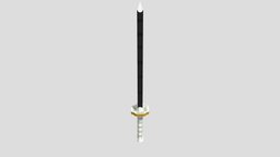 Zenitsu katana from Demon slayer for Minecraft katana, pixel-art, blockbench, low-poly, minecraft, voxel, zenitsu, zenitsu-katana