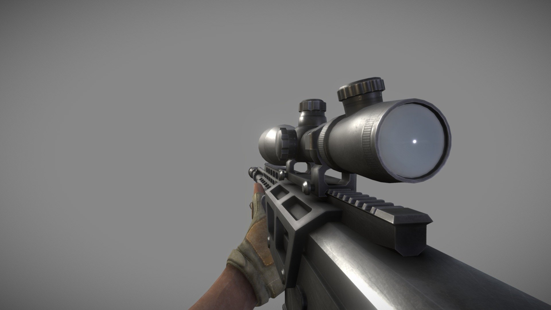 Animated Semi-Automatic Sniper Rifle (AS50) + Audio Files. 


This is the second version of this model. Version 1 contains different hands/arms model and is available HERE.

See also my other models: https://sketchfab.com/bsp/models

Animatons:

- Select

- Putaway
 
- Idle

- Inspect
 
- Move
 
- Run

- Fire
 
- Reload
 
- Empty Reload
 
- Zoom Idle
 
- Zoom Move
 
- Zoom Fire
 
- Melee Attack
 
- Dryfire
