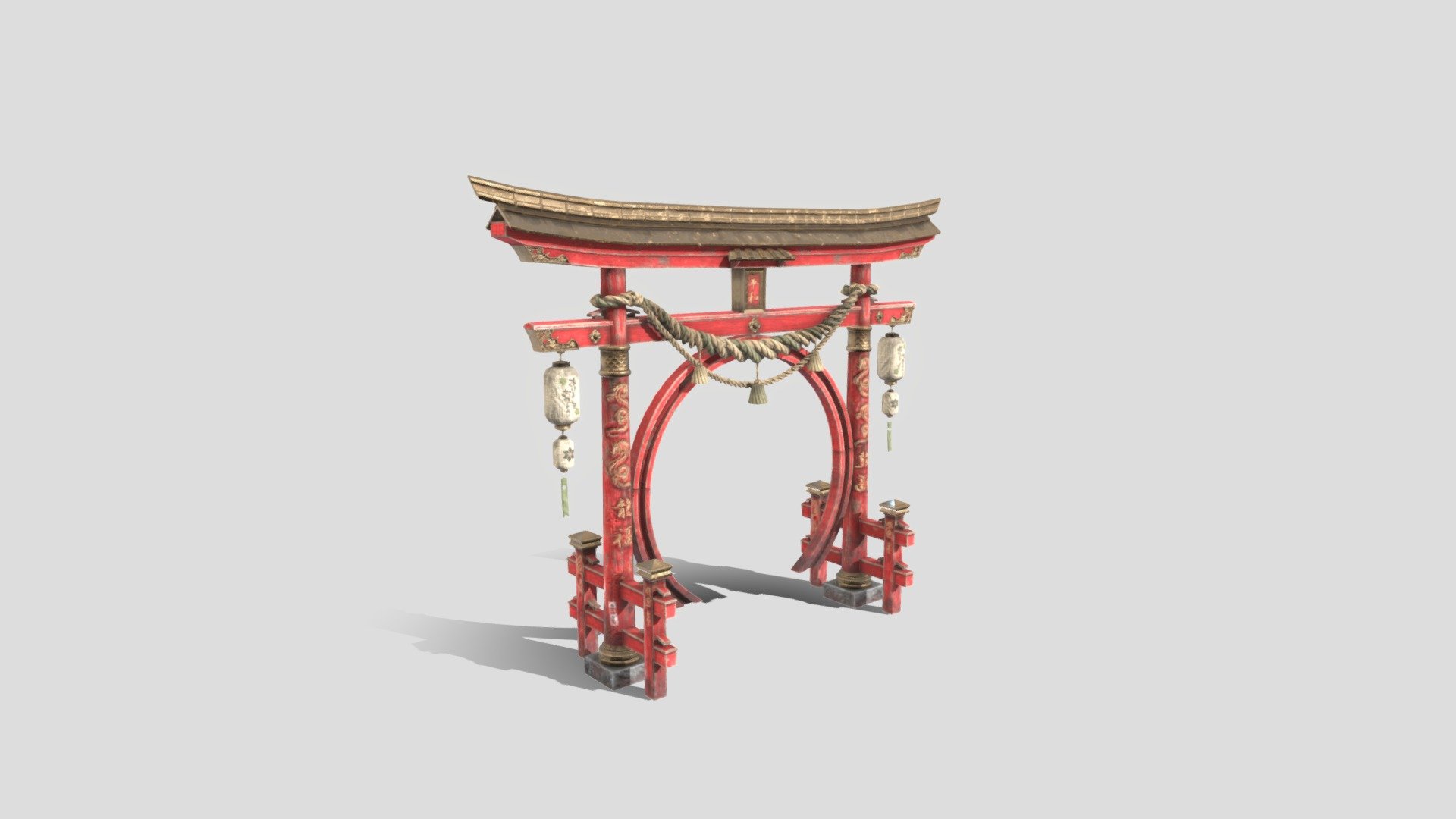 Middle poly model of a Japanese Torii Gate.
 
I've done the high poly sculpt in Zbrush, retopology, UVs in Blender, baked in Marmoset Toolbag, textured in Substance painter.

One texture set: 4096*4096