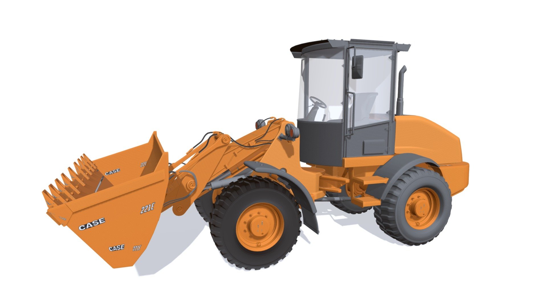 Detailed 3d model of wheel loader.
Semi-detailed interior.