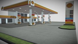 3D Gas Station 3D model object, gas, oil, gasoline, pump, exterior, urban, unreal, shell, petrol, diesel, obj, ready, fuel, fbx, town, realistic, old, station, auto, benzine, maya, modeling, unity, unity3d, architecture, asset, game, 3d, 3dsmax, lowpoly, low, poly, model, car, city, shop, pumpkin, interior, race, environment, enine