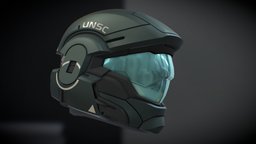 Mjolnir Gen 2 ODST Helmet (Free) armor, fanart, odst, videogame, mjolnir, cyberpunk, spartan, cyborg, halo, halo4, video-games, scifi, helmet, sci-fi, free, noaiused, noaimodel
