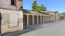 Old Brick Stables wooden, brick, doors, bricks, old, background, stable, stables, 3d, scan, 3dscan, city, wood, environment