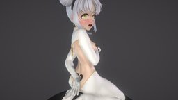 Tai Gong Wang in reverse bunny suit 逆バニー太公望 animegirl, bunnygirl, stylized