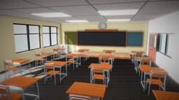 Classroom Interior scene, room, school, university, desk, college, class, bag, classic, furniture, table, classroom, auditorium, education, movie, corridor, school-desk, teacher, academy, conference, lecture, blackboard, cartoon, 3d, 3dsmax, chair, house, home, student, interior