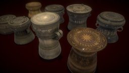 Colection Bronze Drum drum, bronze, arch, furniture, asset