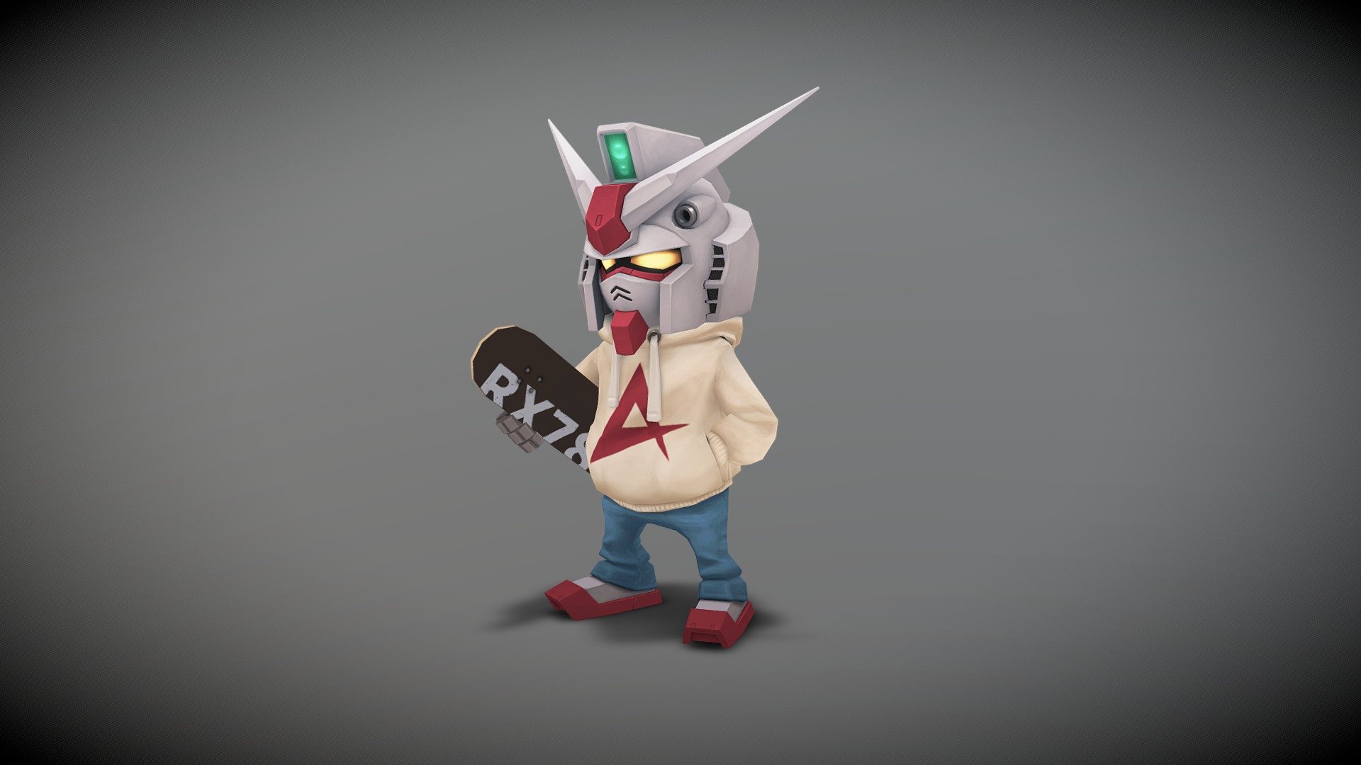 Low poly model based on a sketch i did a while back. And what else than a gundam, mixing two of my hobbies.