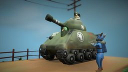 Dog Gone Armor scene, world, rabbit, armor, armour, french, dog, animals, american, advance, wars, tank, battle, rabbits, soldiers, dogs, cartoon, animal, war