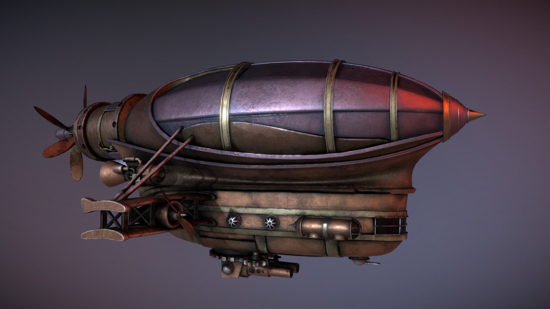 Steampunk Zeppelin made for a school project, modeled in 3ds Max and textured in Substance Painter&hellip;