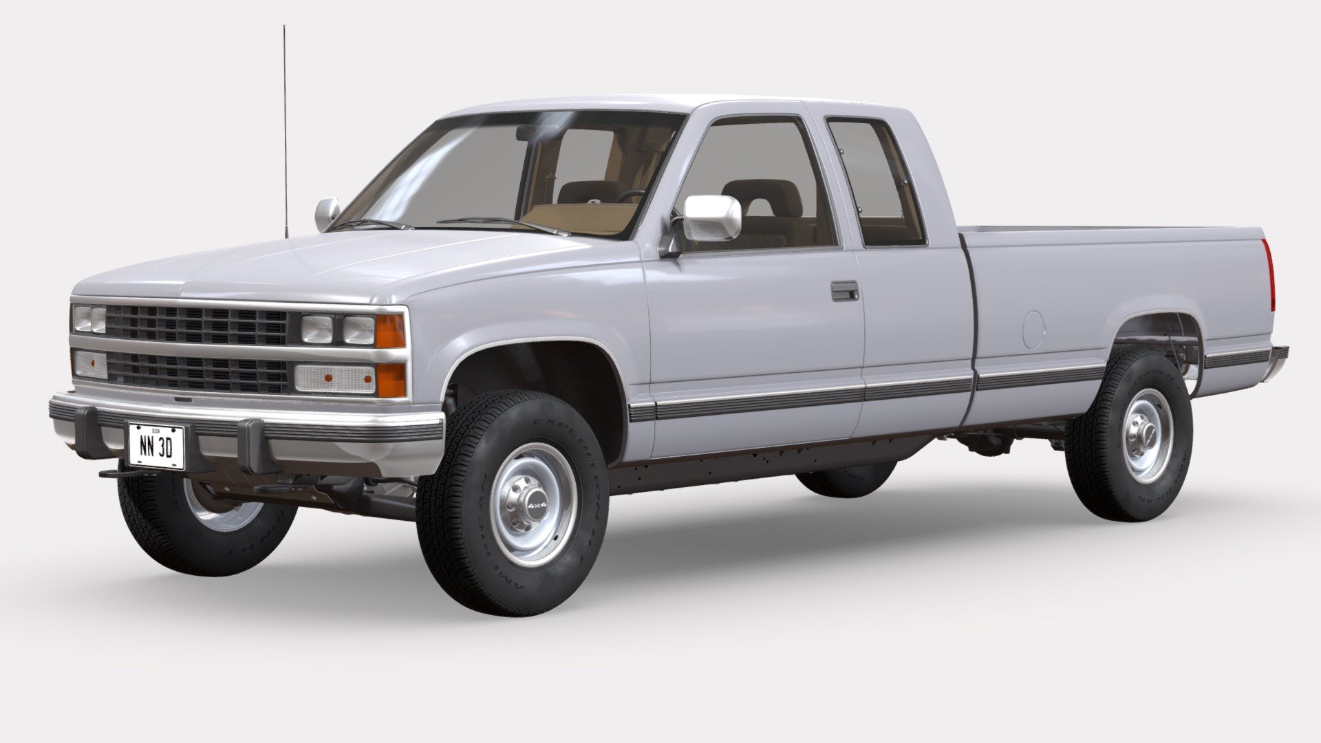 The Sketchfab marketplace has moved to FAB.com, go to NN 3D store page to get acces to all the models from this catajog.

3D model of a modern extended cab dually pickup truck.

The truck's high detail exterior and interior are great for close up renders and the undercarriage has enough visible parts for close range shots.

The model was created with 3DS Max 2016 using the open subdivision modifier which has been left in the stack to adjust the level of detail.

There are also included HI and LO poly versions in Blender format with textures.

Exchange files included: FBX and OBJ with HI and LO poly versions, 3DS only with LO poly version.

SPECIFICATIONS:

The model has 173.000 polygons with subdivision level at 0 and 690.000 at level 1.

All textures are included and mapped in all files but they will render like the preview images only in 3DSMax with V-Ray, the rest of the files might have to be adjusted depending on the software you are using.