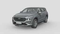 Low Poly Car- Hyundai Santa Fe 2021 truck, power, vehicles, transportation, cars, suv, drive, santa, transport, driving, compact, hatchback, hyundai, ev, korean, crossover, fe, utility, santafe, hatch, electric-car, santa-fe, vehicle, car, sport, electric, hyundai-santa-fe, korean-car