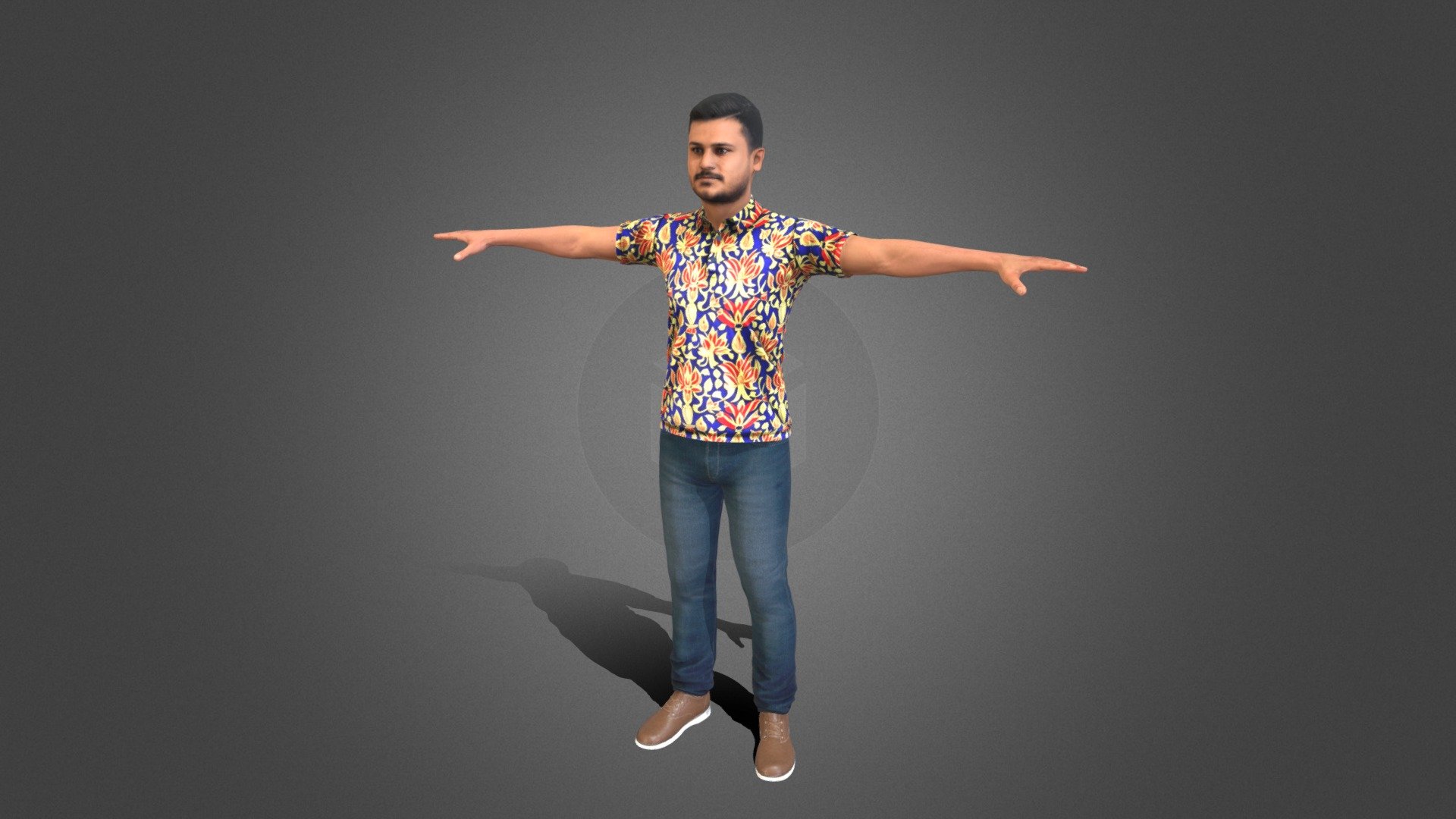 indian man in pattern shirt