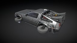 Ready Player One - Parzival's Delorean one, ready, player, delorean, movie, backtothefuture, readyplayerone, parzival, photoshop, pbr, 3dmax