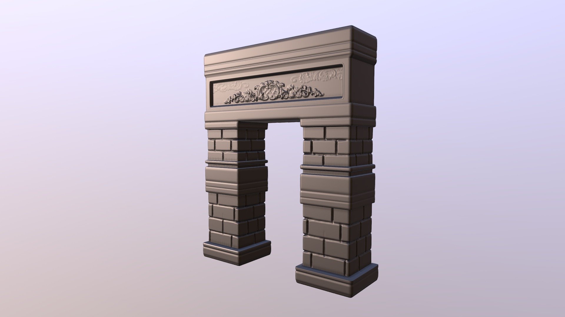 A High poly arch gate. Two files included: one with brickwork and details and the other without.

Both .obj and ztool formats included