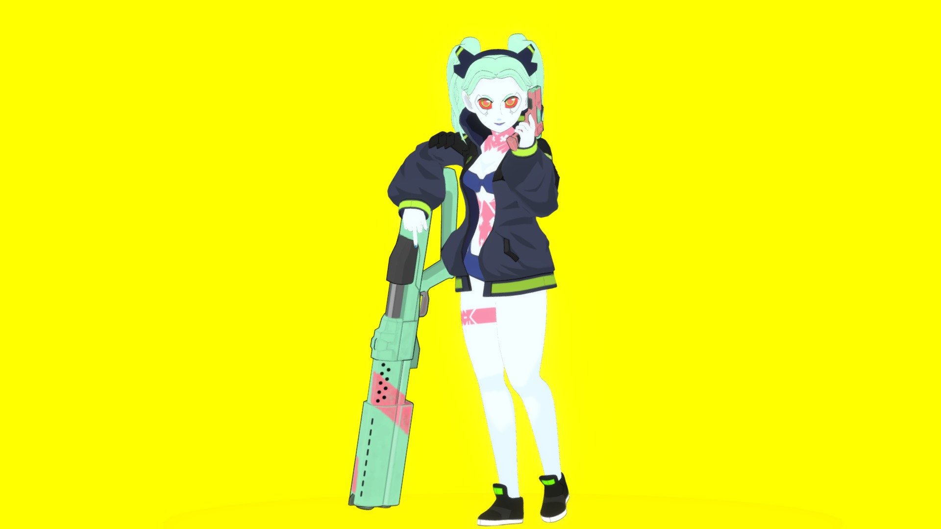 Rebecca del anime Cyberpunk Edgerunner, primer modelo que subo a la plataforma
se que tiene muchos vértices, lo subo a modo de prueba