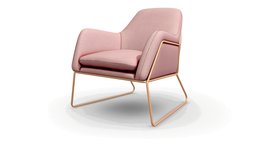 PINK ARMCHAIR WITH GOLDEN LEGS armchair, legs, baked, furniture, pink, golden, interior-design, dinningchair, furnituredesign, architectural-design, baked-textures, chair, interior, gold